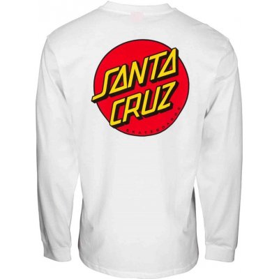 Santa Cruz Classic Dot Chest L/S T-Shirt White