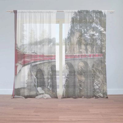 Záclony Vlak na mostě 2: 2 ks - 150x250 cm - Sablio – Hledejceny.cz