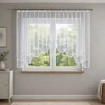 Dekorační oblouková krátká záclona na žabky BERENIKA bílá 330x140 cm MyBestHome – Hledejceny.cz