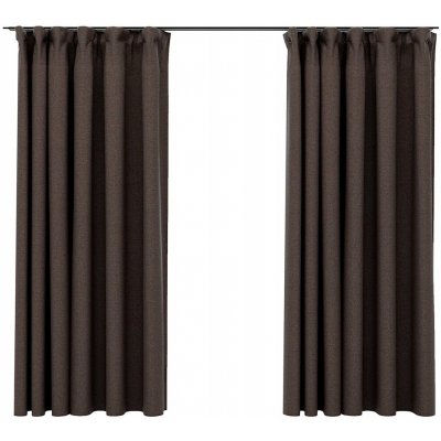 Zatemňovací závěsy se vzhledem lnu, taupe, 140x175 cm – Hledejceny.cz
