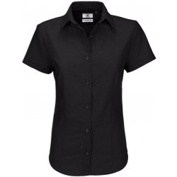 B&C dámská košile Oxford s krátkým rukávem černá