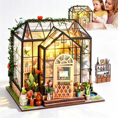 Robotime miniatura domečku Skleník – Zboží Dáma