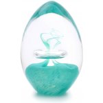 Artcristal Bohemia Skleněné těžítko vajíčko 03, Tyrkysová, 7 cm | České sklo z rodinné sklárny – Zboží Dáma