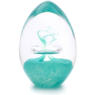 Artcristal Bohemia Skleněné těžítko vajíčko 03, Tyrkysová, 7 cm | České sklo z rodinné sklárny – Zboží Dáma