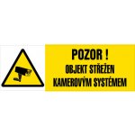 Značka Pozor – Objekt střežen kamerovým systémem, fólie, 52 × 148 mm – HobbyKompas.cz