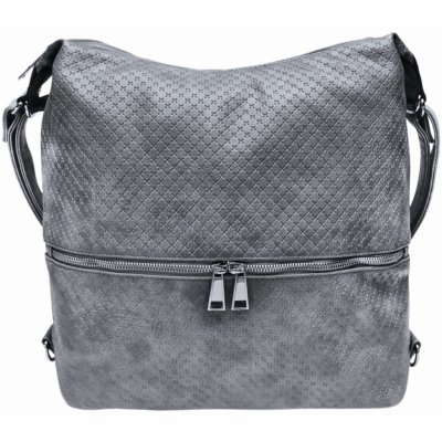 Velký středně šedý kabelko-batoh 2v1 s praktickou kapsou – Zboží Mobilmania