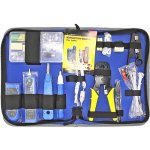 Sada nářadí pro sítaře WSNF1501 18ks,tester, hledačka, kleště RJ45, narážeč, konektoryRJ45 – Zboží Dáma