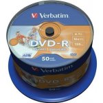 Verbatim DVD-R 4,7GB 16x, printable, cakebox, 50ks (43744/43533) – Zboží Živě