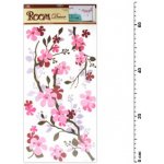 Anděl samolepící dekorace na zeď větvička hnědorůžová rozměry 60 x 32 cm – Zboží Dáma