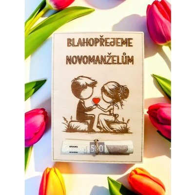 Dekorace z Řečice Dárková dřevěná karta na bankovku ke svatbě – Zboží Mobilmania