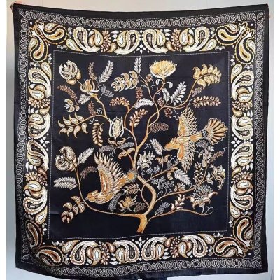 hedvábný šátek černo-zlatý v dárkovém balení – Zboží Dáma