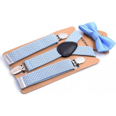 Amparo Miranda dětský set motýlek a kšandy MF02 světle modrý – Zboží Mobilmania