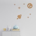 dřevo života dřevěná dekorace na zeď let na měsíc Buk 20x20 – Sleviste.cz