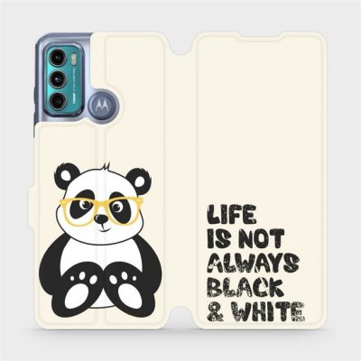 Pouzdro Mobiwear Flip Motorola Moto G60 - M041S Panda - life is not always černé and bílé