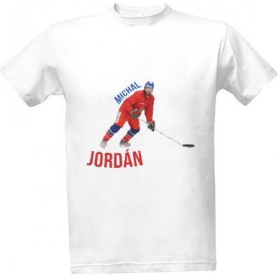 Tričko s potiskem Michal Jordán pánské Bílá – Zboží Mobilmania
