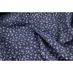 Bavlněné plátno - bílé kytičky na tmavě modrém podkladu (modrotisk) - šířka 160 cm – Zboží Dáma