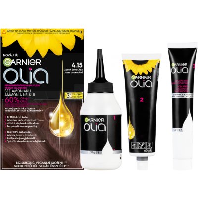 Garnier Olia Permanent Hair Color olejová permanentní barva na vlasy 4,15 Iced Chocolate 50 g – Hledejceny.cz