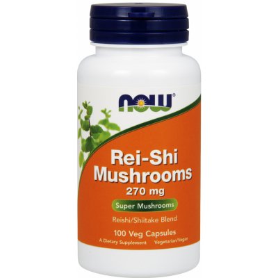Now Foods Rei-Shi houby směs Reishi Shiitake 270 mg 100 rostlinných kapslí