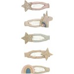 MIMI & LULA Sponky do vlasů Unicorn Mini – set 5 ks, růžová barva, textil – Zboží Mobilmania
