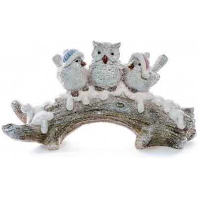 MagicHome Dekorace Vánoce Ptáci na větvi polyresin 31x9,5x16,5 cm – Hledejceny.cz