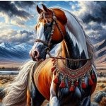 NORIMPEX Diamantové malování Kůň v indiánském postroji 30 x 40 cm – Sleviste.cz