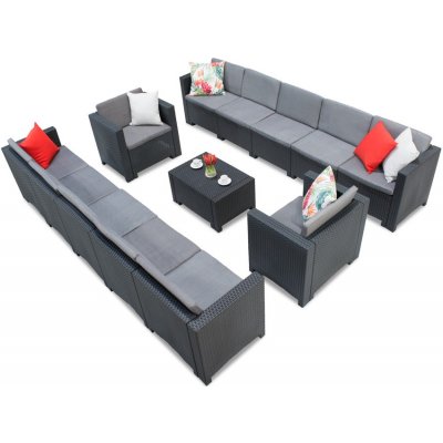 Ratanový set Bica Poly se dvěma velkými pohovkami Colorado Coffee Max 12 antracit – Sleviste.cz