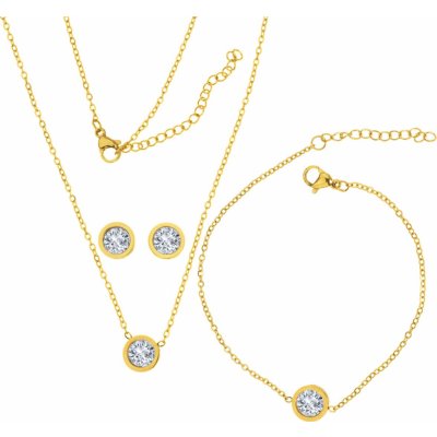 Linda's Jewelry sada šperků Flat Circle GLD chirurgická ocel IS100 – Zboží Mobilmania