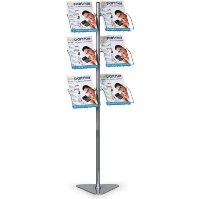 Corping Stojan pro odběr letáků 6xA4, drátěná kapsa, šedostříbrný – Zboží Dáma