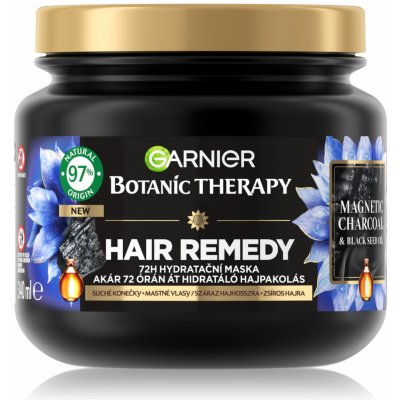 Garnier Botanic Therapy Hair Remedy Magnetic Charcoal Hydratační maska pro mastné vlasy a suché konečky vlasů 340 ml