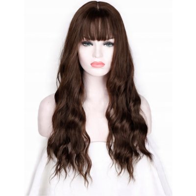 Kaštanově hnědá paruka s ofinou a dlouhými vlasy Shelly – Zboží Dáma