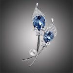 Éternelle brož Swarovski Elements Lanza květina B2207/CO modrá – Sleviste.cz