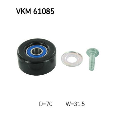 Vratná/vodicí kladka, klínový žebrový řemen SKF VKM 61085