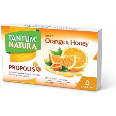 TANTUM NATURA ORANGE & HONEY gumové pastilky 1x15 ks