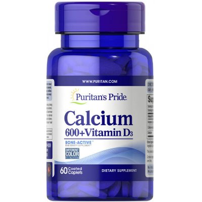 Puritan's Pride Calcium 600 + Vitamin D3 60 kapslí – Hledejceny.cz