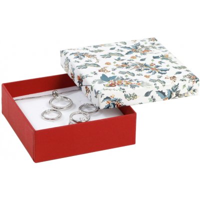 B-TOP Vánoční krabička na šperky s motivem cesmíny 8x8 cm červenobílá – Zbozi.Blesk.cz