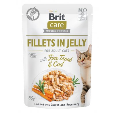 Brit Care Cat Fillets in Jelly with Fine Trout & Cod 85 g – Zboží Mobilmania
