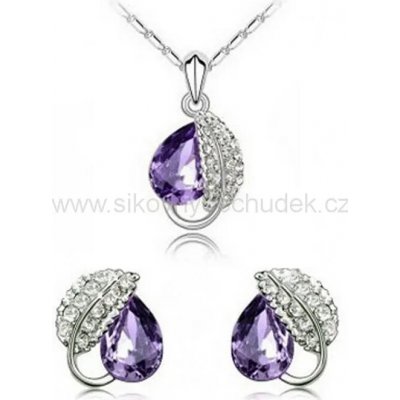 Swarovski Elements souprava lístečky purple SWS410 – Zboží Dáma