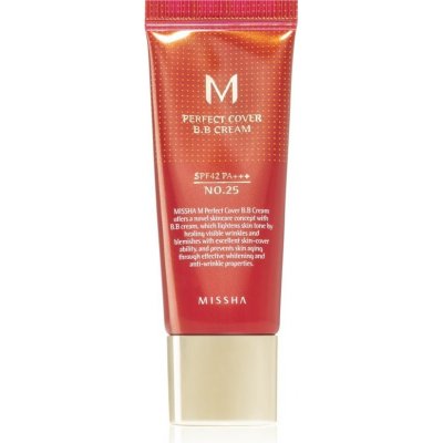Missha M Perfect Cover BB krém s velmi vysokou UV ochranou malé balení odstín No. 25 Warm Beige SPF 42/PA+++ 20 ml