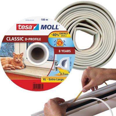 TESA Těsnění "D", 9 x 7 mm x 100 m – Sleviste.cz