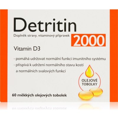 Detritin Vitamin D3 2000 IU 60 měkkých tobolek – Hledejceny.cz
