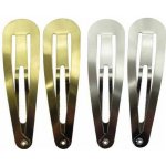 Sponka do vlasů pukačka Duko - 58 mm, stříbrná, zlatá, 4 ks (918) – Zboží Dáma