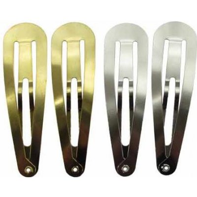 Sponka do vlasů pukačka Duko - 58 mm, stříbrná, zlatá, 4 ks (918) – Zboží Dáma