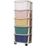 Flamenco Mystique Flamenco Mystique Plastová knihovna na kolečkách, stonované barvy, 98x36x36 cm – Sleviste.cz
