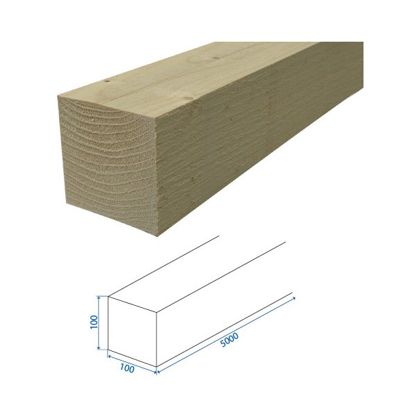 Příslušenství k plotu Dřevoobchod Stavební řezivo - hranol 100x100x5000 mm