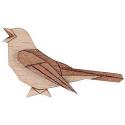 BeWooden brož Nightingale ze dřeva