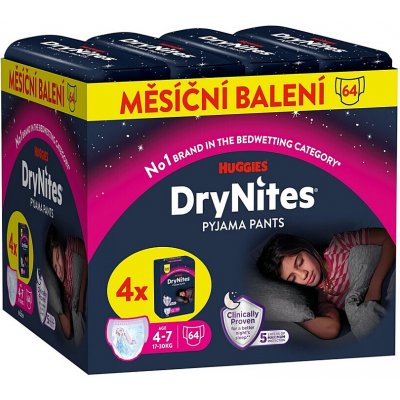 Huggies DryNites JUMBO box pro dívky 4-7 let 17-30kg 4x16ks – Hledejceny.cz