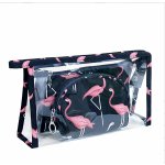 Kufryplus sada kosmetických tašek TB14441 černá s plameňáky 3 ks – Zboží Dáma