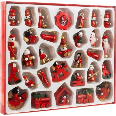 Ruhhy 22217 Dřevěné vánoční ozdoby na stromeček 30 ks – Zboží Dáma