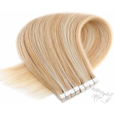 Vlasové PU pásky MINI Tape in na prodlužování vlasů 40cm 18/613 nejsvětlejší hnědá nejsvětlejší blond – Zboží Mobilmania