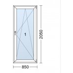 Erkado Balkonové dveře jednokřídlé otevíravé i sklopné pravé 85 x 205 cm bílé – Zboží Mobilmania